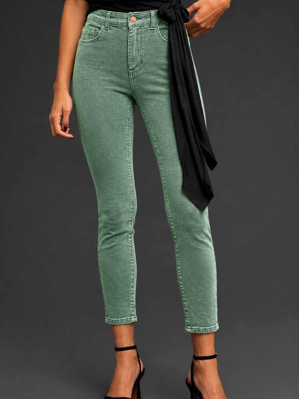 Pilcro Anthropologie Pants Womens Size 26 Green Corduroy High Rise Skinny